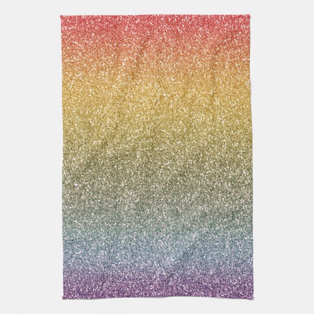 Glitter Glitz Rainbow Kitchen Towel (Vertical)