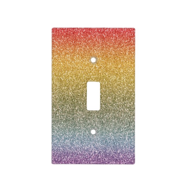 Glitter Glitz Rainbow Light Switch Cover (Front)