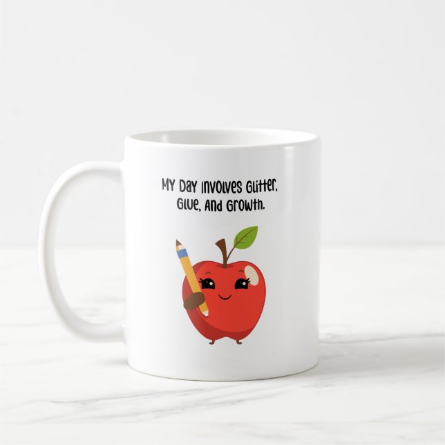 Glitter Glue Growth Classroom Fun Assistant Coffee Mug (Left)