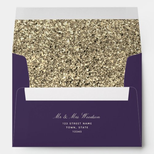 Glitter Gold and Purple 5x7 Envelope