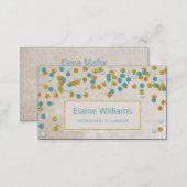 glitter gold aqua confetti modern Business Cards (Front/Back)