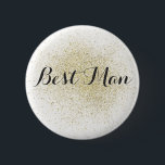 Glitter Gold Best Man Button<br><div class="desc">Celebrate the Bride-to-be with these Bridal button badges. These are perfect for bridal showers,  parties,  events,  etc.</div>