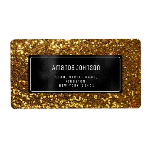 Glitter Gold Black Metal Rose RSVP Framed Boutique Label