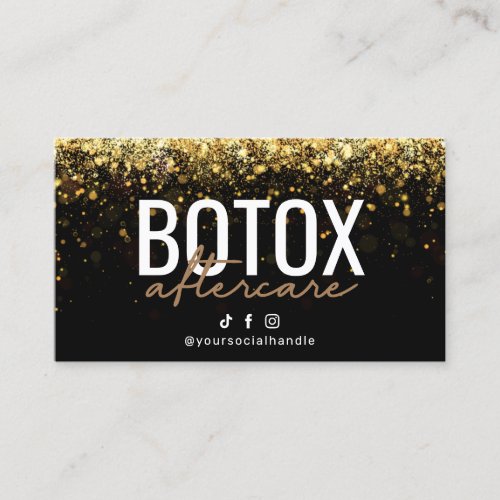 Glitter Gold Botox Aftercare Card