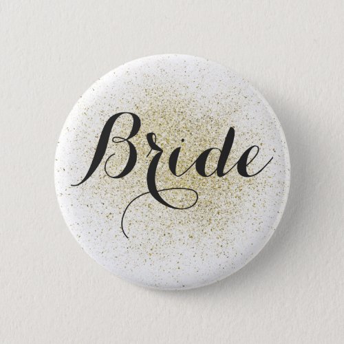 Glitter Gold Bride Button