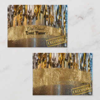 glitter gold business card