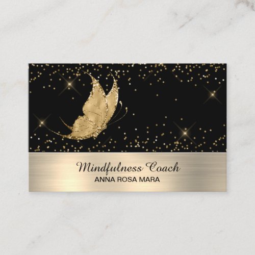  Glitter Gold Butterfly Mystical Magical Stars  Business Card