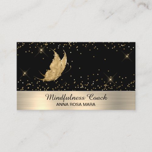  Glitter Gold Butterfly Mystical Magical Stars  Business Card