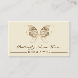 Glitter Gold Butterfly Swirl Decorative Business Card