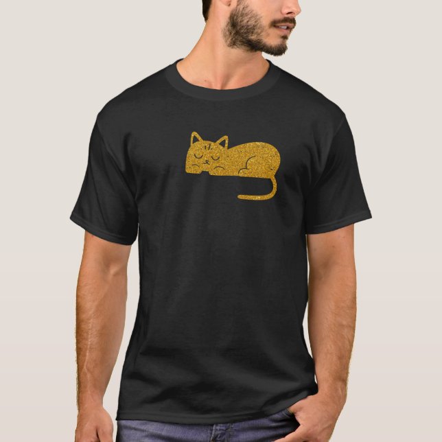 Glitter Gold Catnap Silhouette tees (Front)