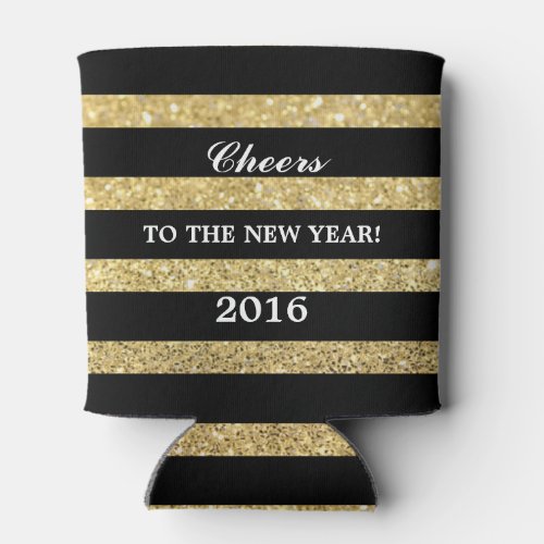 Glitter Gold  Cheers to the New Year 2016 Can Cooler