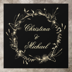 Glitter Gold Custom Names Wedding Floor Decals
