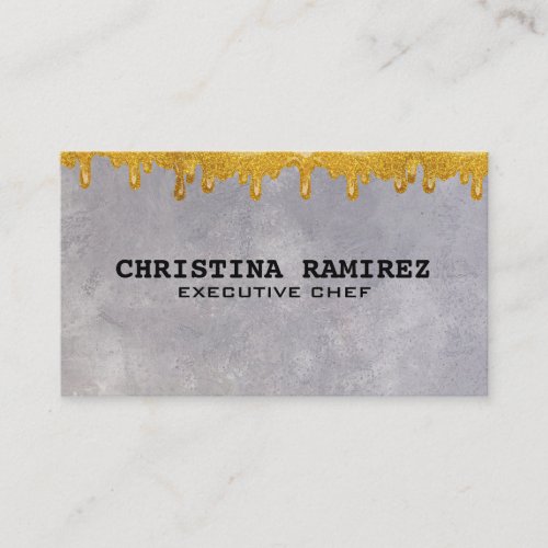 Glitter Gold Drip Texture Background Business Card