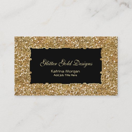 Customizable Glitter Gold Elegance Business Cards