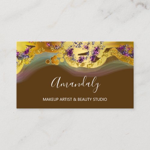 Glitter Gold Event Planner Boutique Shop Brown Business Card