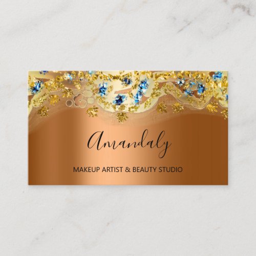 Glitter Gold Event Planner Fashion Honey Gold Business Card