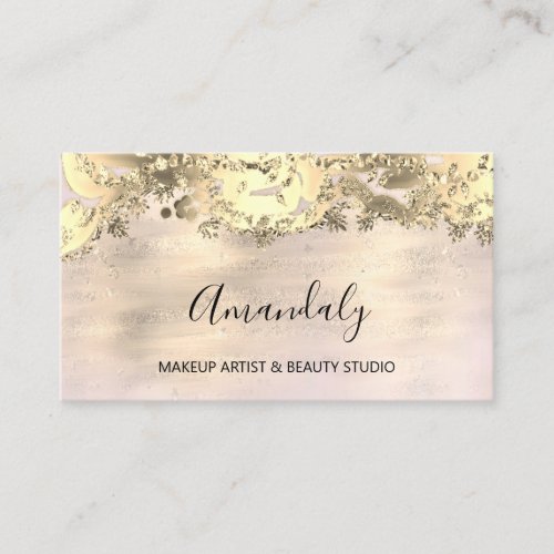 Glitter Gold Event Planner Fashion Shop Pink Glam Business Card