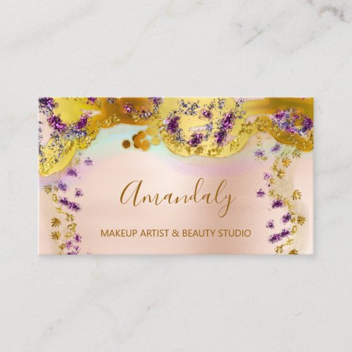 Glitter Gold Event Planner Fashion Stylist Rose Business Card