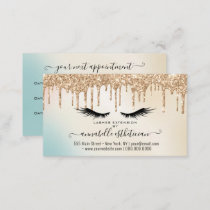 Glitter Gold  Eyelash Extension Appointment Business Card