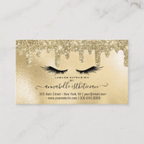 Glitter Gold Eyelash Extension Appointment Business Card