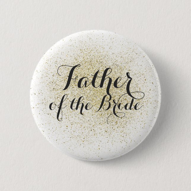 Glitter Gold Father of the Bride Button (Front)
