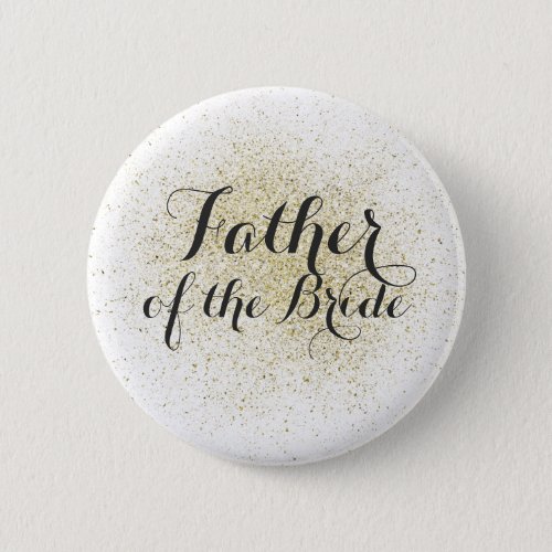 Glitter Gold Father of the Bride Button