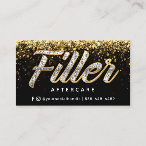 Glitter Gold Filler Aftercare Card