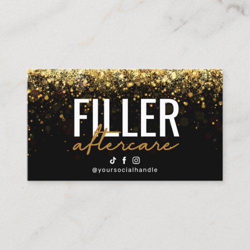 Glitter Gold Filler Instruction Aftercare Card