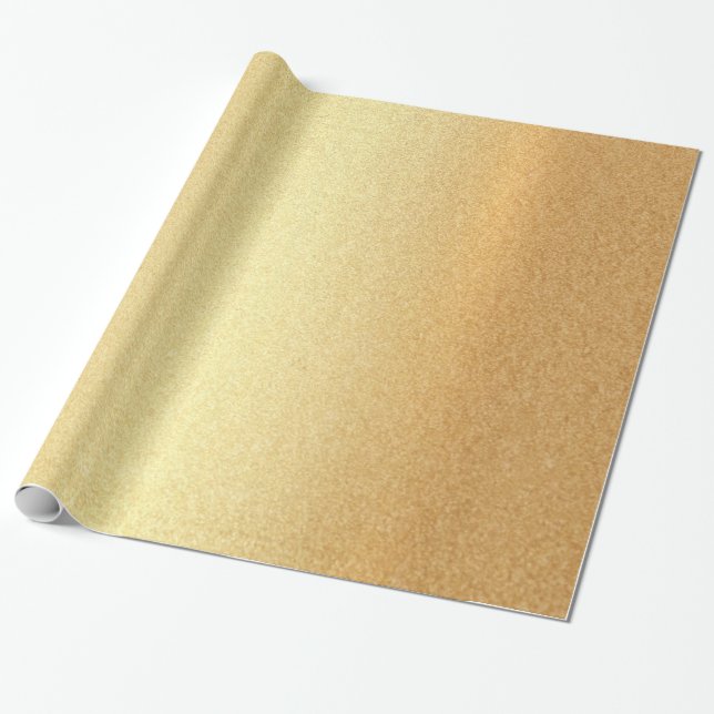 Glitter Gold Glamorous Trendy Modern Elegant Gift Wrapping Paper (Unrolled)