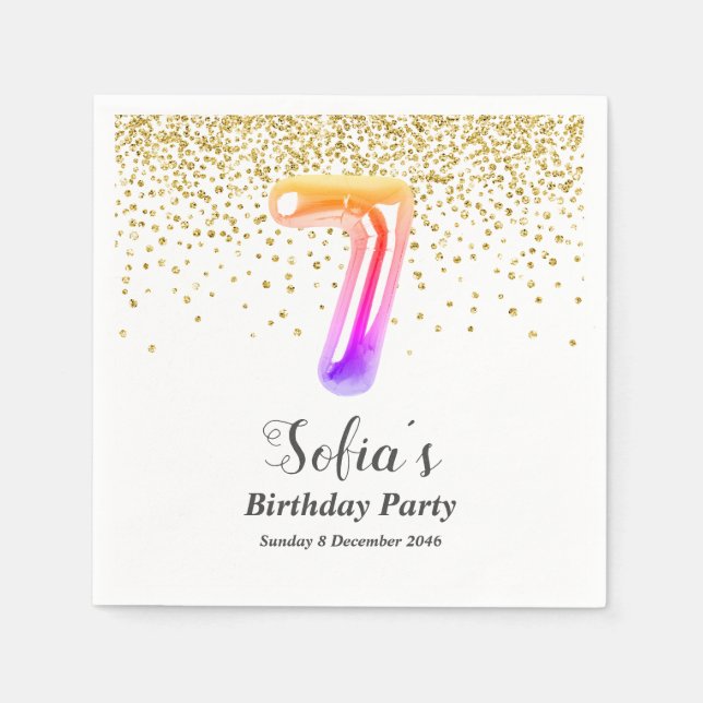 glitter gold , golden sparkle 7th napkins (Front)