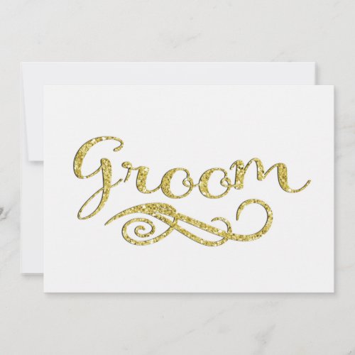 Glitter Gold Groom Sign