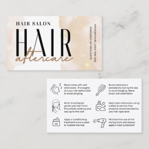 Glitter Gold Hair Aftercare Instruction Card
