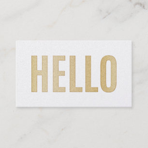 Glitter Gold Hello Calling Card