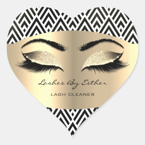 Glitter Gold Lashes By Name Cleaner Heart Makeup Heart Sticker