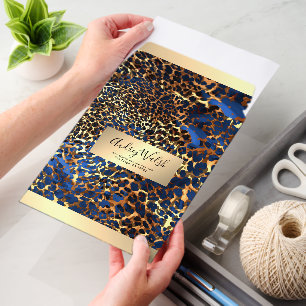 Glitter Gold Luxury Animal Skin Leopard Beauty Envelope Mailers