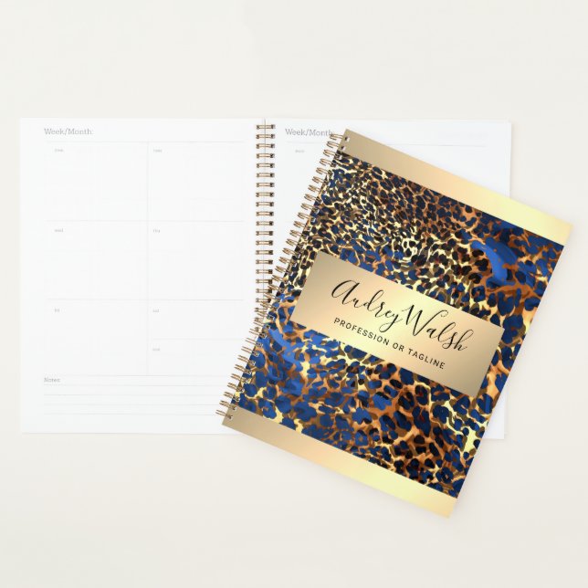  Glitter Gold Luxury Animal Skin Leopard Makeup Planner (Display)