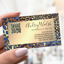 Glitter Gold Luxury QR Code Animal Skin Leopard