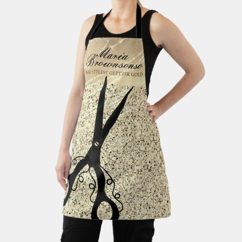 Glitter gold Luxury Scissor cutting hair stylist Apron