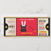 Glitter gold magic show birthday ticket invitation (Front)