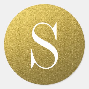 Glitter Gold Monogram Envelope Seal by InitialsMonogram at Zazzle