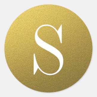 Glitter Gold Monogram Envelope Seal