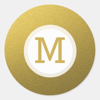 Glitter Gold Monogram Initial Seal by InitialsMonogram at Zazzle