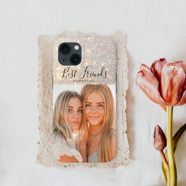 Glitter Gold | Personal Photo Best Friends Gift  Case-Mate iPhone Case (Creator Uploaded)