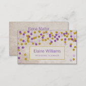 glitter gold purple confetti modern Business Cards (Front/Back)