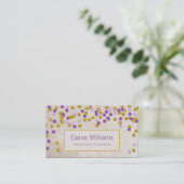 glitter gold purple confetti modern Business Cards (Standing Front)