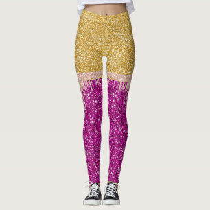  Glitter Gold Purple Leggings