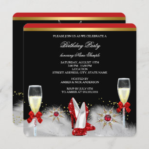Glitter Gold Red Heels Black Silver Champagne 2 Invitation