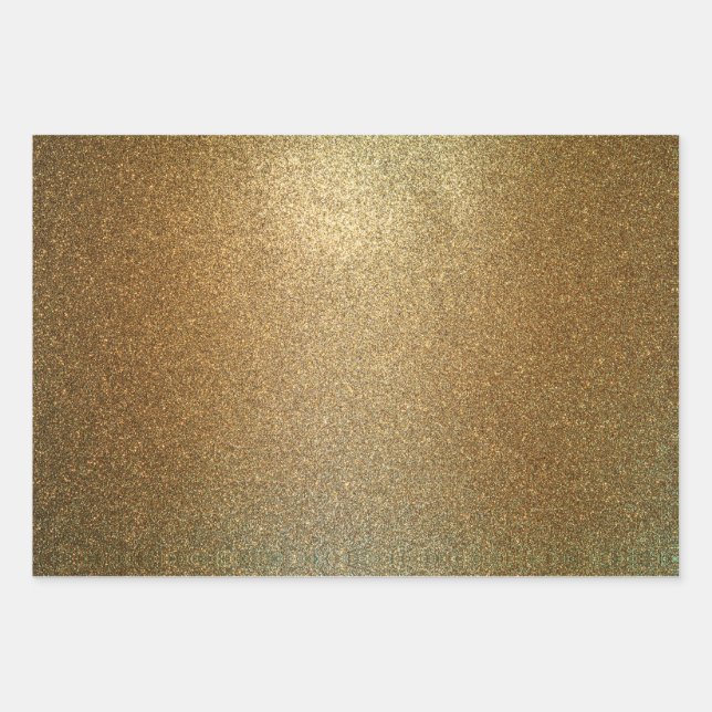 Glitter Gold Rose Gold And Silver Wrapping Paper Sheets (Front)