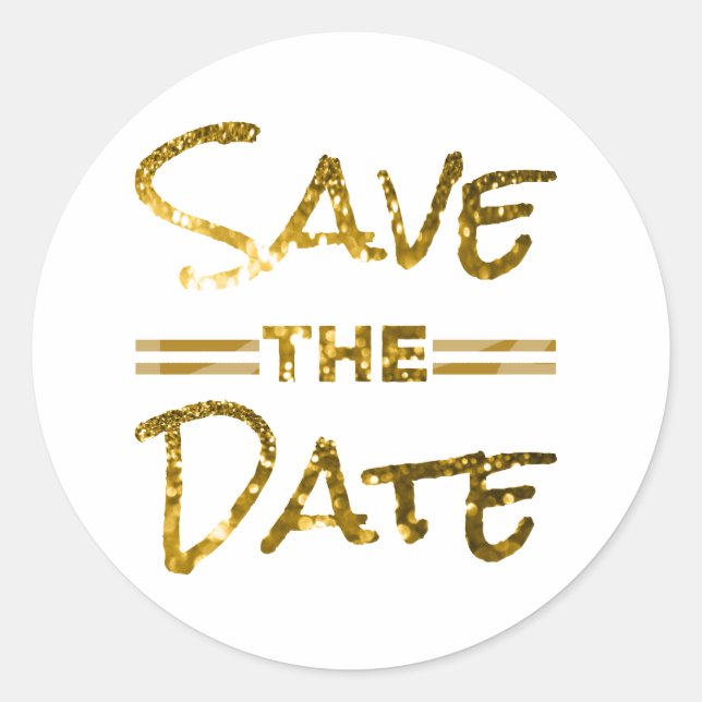 Glitter Gold Save the Date Seal (Front)