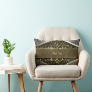 glitter gold silver lumbar pillow
